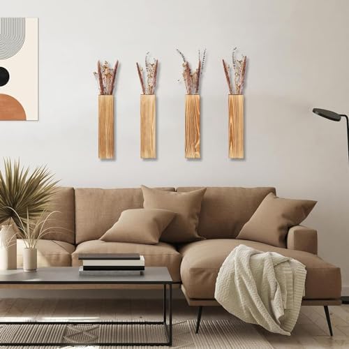 Sawoake Wooden Wall Planter Set of 4 - Modern Decor