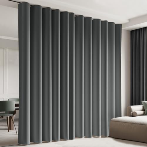 Room Divider Curtains with Hooks 1 Panel Grey