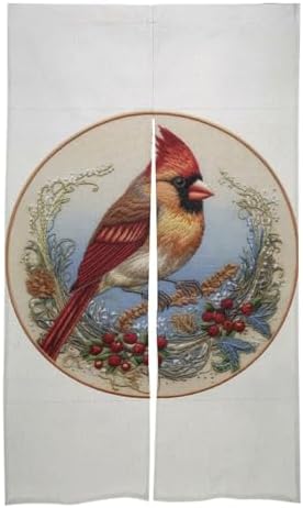 Japanese Noren Bird Embroidery Door Curtain 34x57