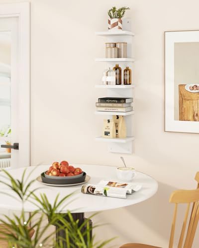 IBUYKE 5 Tier Wall Shelf Unit White Vertical Storage Shelf