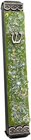 Tamara Baskin Art Glass Mezuzah - Jungle Green