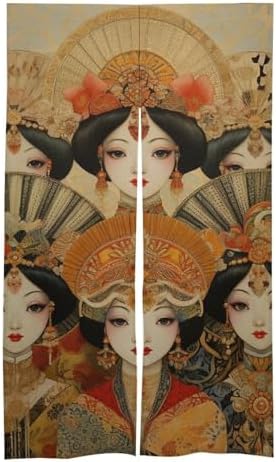 Japanese Noren Lady Door Curtain in Traditional Clothing