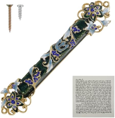 Hand Painted Mezuzah Decor Green