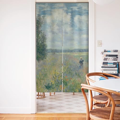 Japanese Noren Artistic Oil Painting Room Divider Curtain