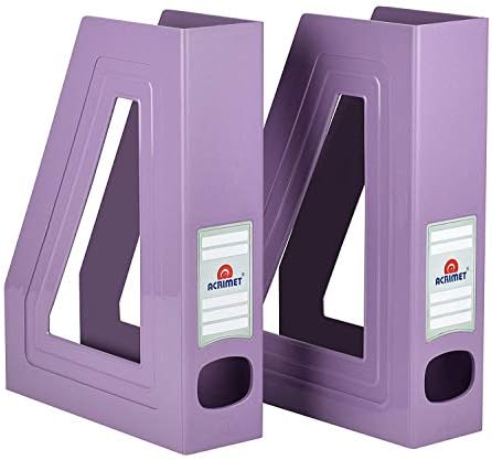 Acrimet Magazine File Holder 2 Pack Solid Purple