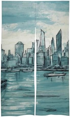 Japanese Noren Landscape Sketch Door Curtain 34x57