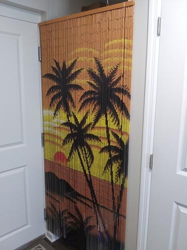 Beaded Curtain 125 String Tropical Palm Trees 36x79