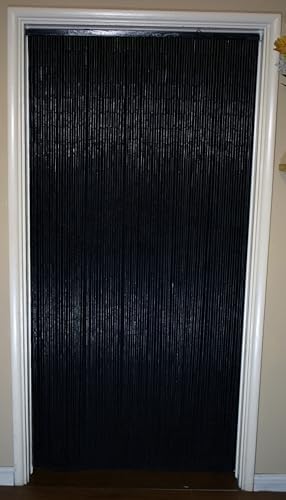 Bamboo Beaded Curtain Room Divider Black