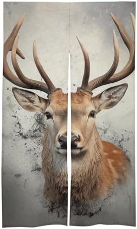 Japanese Noren Deer Door Curtain 34x57 Partition Decor