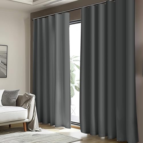 Room Divider Curtains with Hooks 1 Panel Grey