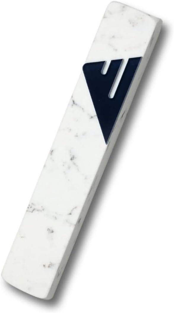 Modern Mezuzah Case with Marble Design