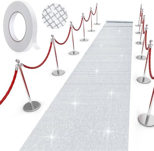 Silver Carpet Runner Runway Rug for Parties and Weddings