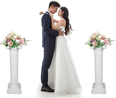 ERINGOGO Tall Display Pedestal - 40 x 12 White Roman Column