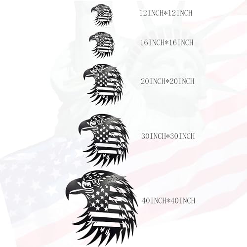 Patriotic Bald Eagle Flag Metal Wall Art 40 Inch