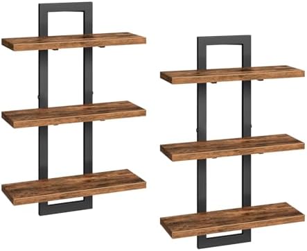 HOOBRO Floating Shelves Set of 2 3-Tier Wall Mounted Storage