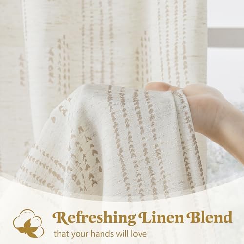 Boho Linen Curtains 84 Inches Long 2 Panels