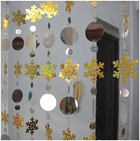 QueenBox 5Pcs Round Sequin Beaded Curtain Blue