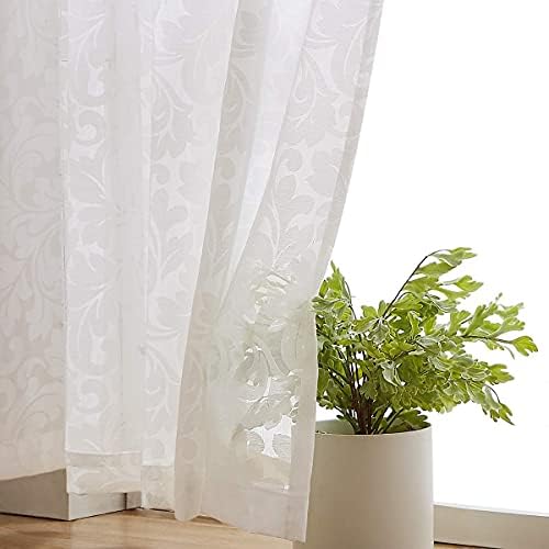 Treatmentex White Sheer Curtain Panels Set 54x84x2