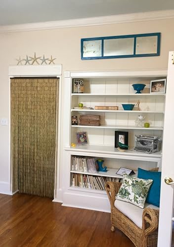 ABeadedCurtain Real 125 Strand Bamboo Beaded Curtain with Hanging Hardware