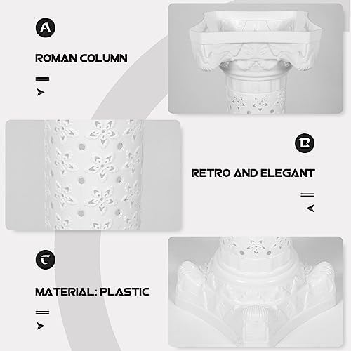 ERINGOGO Tall Display Pedestal - 40 x 12 White Roman Column