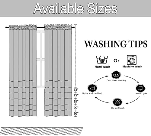 AMZALI Boho Curtains with Tassel Handmade Semi Blackout Drapes
