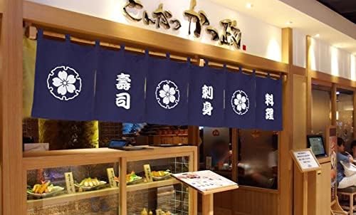 Japanese Style Five Panels Half Open Doorway Curtain