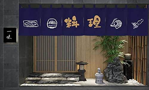 Japanese Style Five Panels Half Open Doorway Curtain
