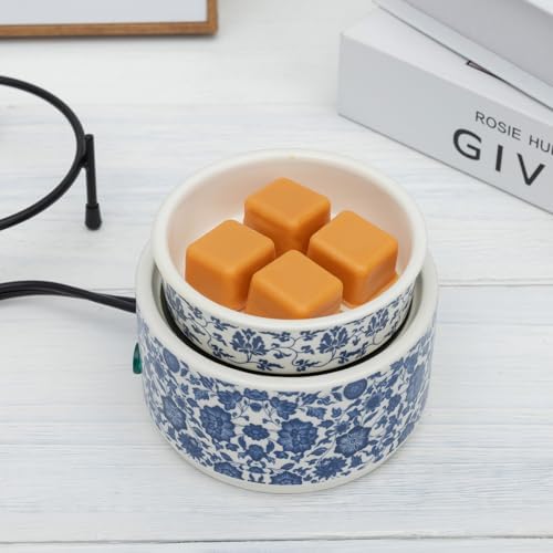 NAFANG Blue White Porcelain Wax Melt Warmer with KD Iron Shelf