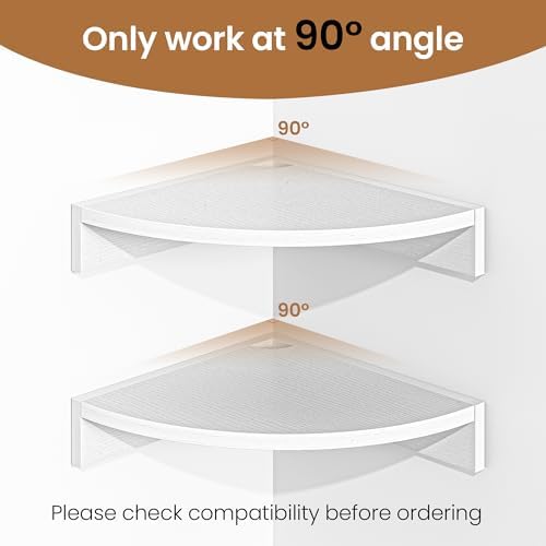 Fun Memories Corner Shelf Wall Mount 3 Pack White