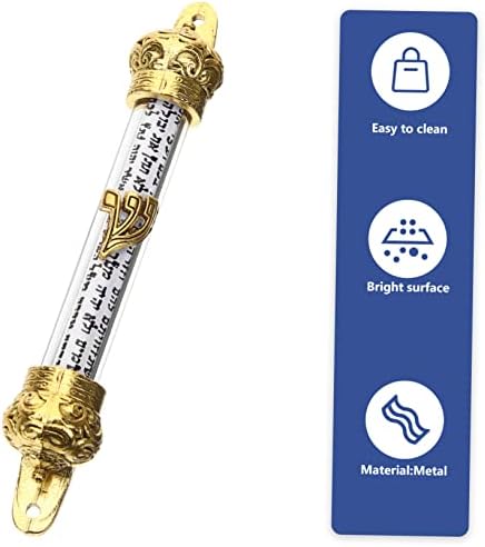 PRETYZOOM Religious Mezuzah Scroll Door Decor Metal