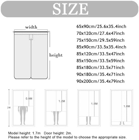 Chickwin Japanese Door Curtain Geometry Noren Panel Blue 335x71 Inch