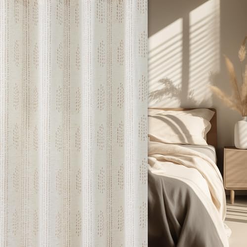 Boho Linen Curtains 84 Inches Long 2 Panels