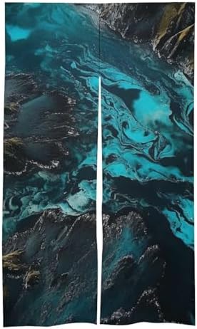 Japanese Noren Mountains and Streams Door Curtain 34x57 Inch