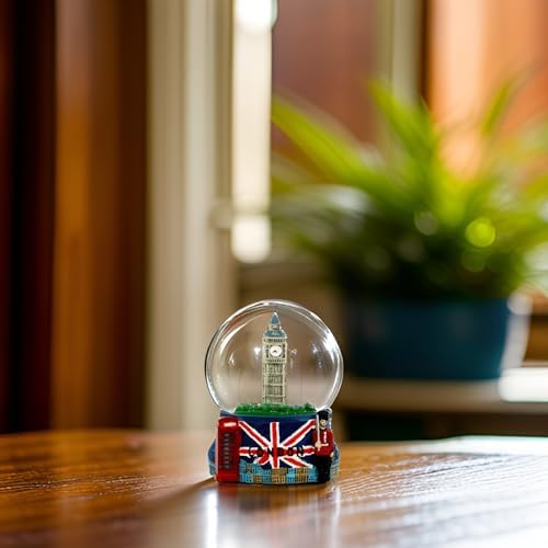 London Snow Globe with Big Ben and Union Jack Flag