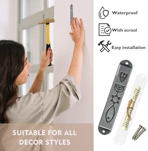 CAMATET Messianic Mezuzah Set of 2 with Scroll