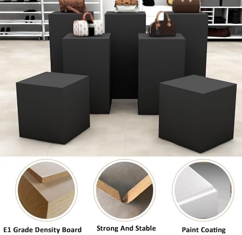 Cube Display Pedestal Stand Black 40x40cm