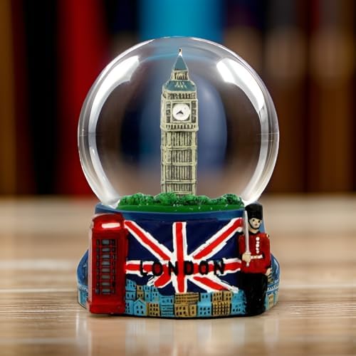 London Snow Globe with Big Ben and Union Jack Flag