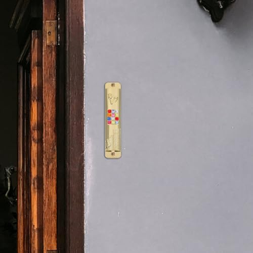 HOLIDYOYO 2 Set Metal Retro Mezuzah Scrolls Door Decor
