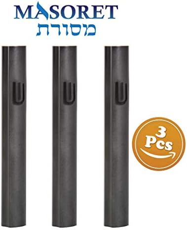 3-Piece Aluminum Door Mezuzah Cases with Hebrew Scroll Holder