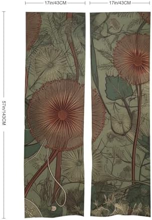 Japanese Noren Door Curtain with Leaves and Dandelions Design