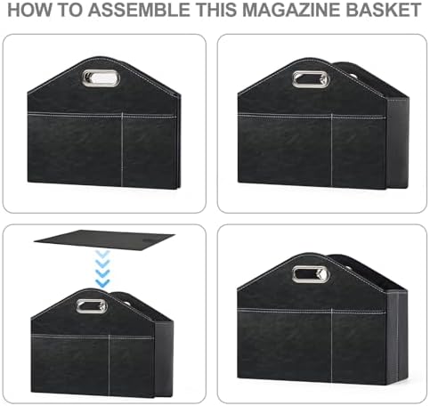 PreTidy Foldable PU Leather Magazine Holder Organizer