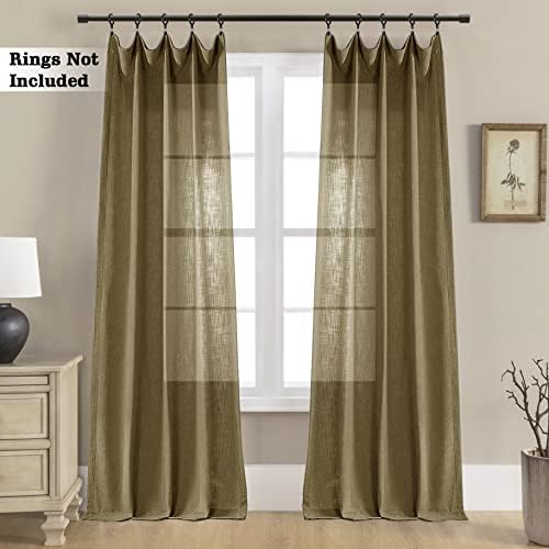 SHINELAND Light Brown Curtains 2 Panels