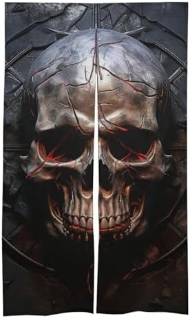 Japanese Noren Skull Door Curtain 34x57