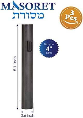 3-Piece Aluminum Door Mezuzah Cases with Hebrew Scroll Holder
