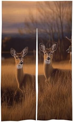 Japanese Noren Door Curtain with Deer Print 34x57