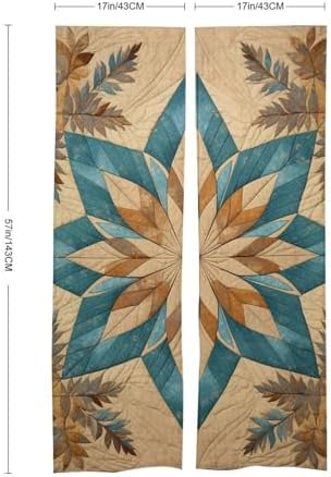 Japanese Noren Leaf Pattern Door Curtain 34x57 Inch Kitchen Partition Drape