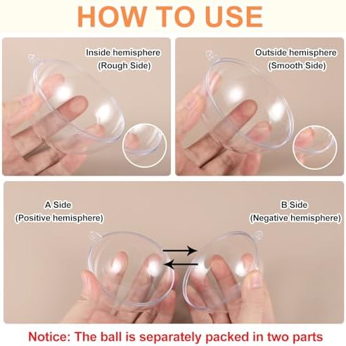 MECCANIXITY 39 Inch Clear Ornament Ball with Wire 6PCS
