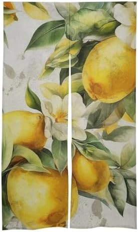 Japanese Noren Door Curtain with Lemon Print 34x57