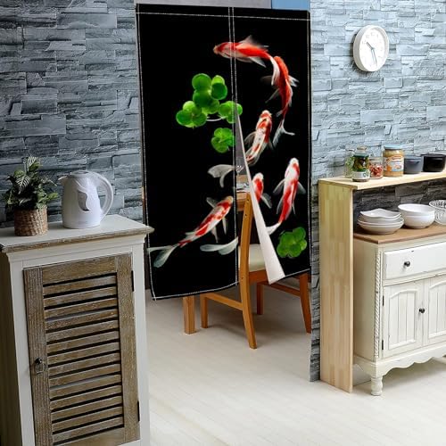 Koi Fish Noren Doorway Curtain 285x473 In