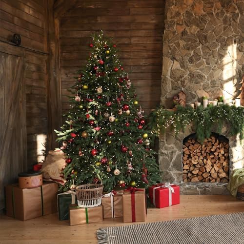 MECCANIXITY 100Pcs Shatterproof Christmas Tree Balls Lake Blue White